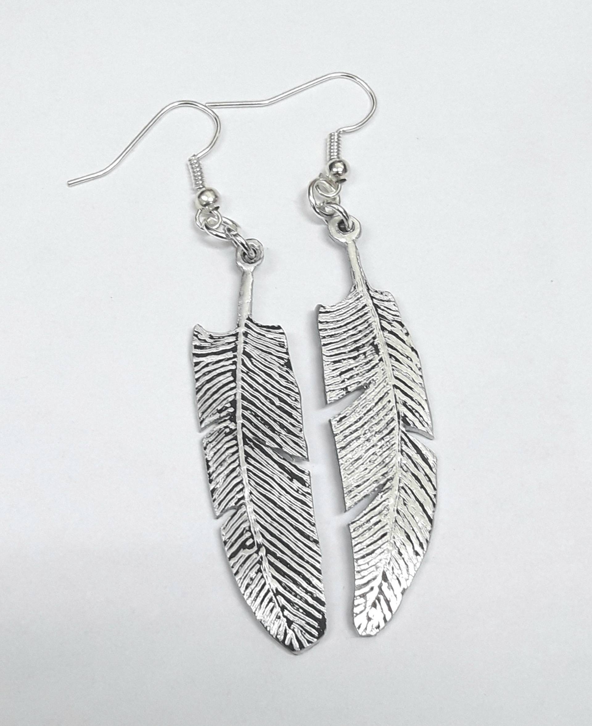 Mit Benutzerdefiniertem Text. Aluminium-Ohrringe in Form Einer Feder von 13AlGioielli