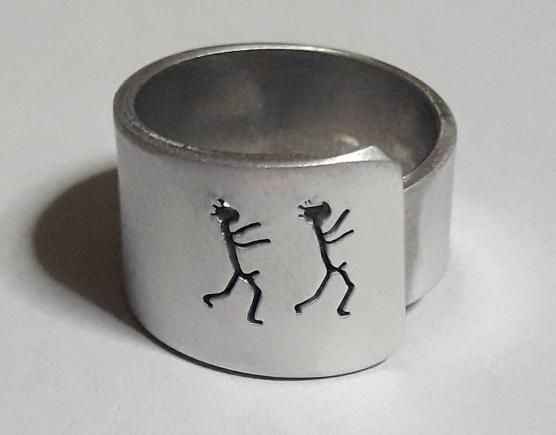 Offene Aluminium Ring Mann Jagt Und Benutzerdefinierten Text Offene Aluminium Ring Mann Jagt Und Benutzerdefinierten Text von 13AlGioielli