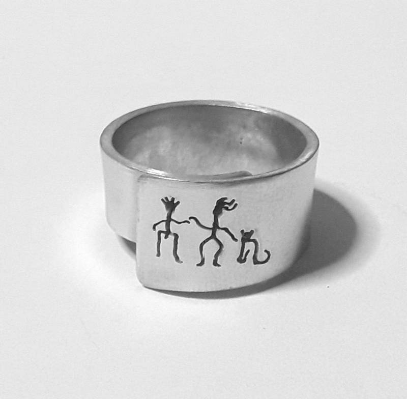 Offene Aluminium Ring Mit Ihm, Sie Und Ihre Katze Benutzerdefinierten Text Offene Aluminium Ring Mit Ihm, Sie Und Ihre Katze Benutzerdefinierten Text von 13AlGioielli