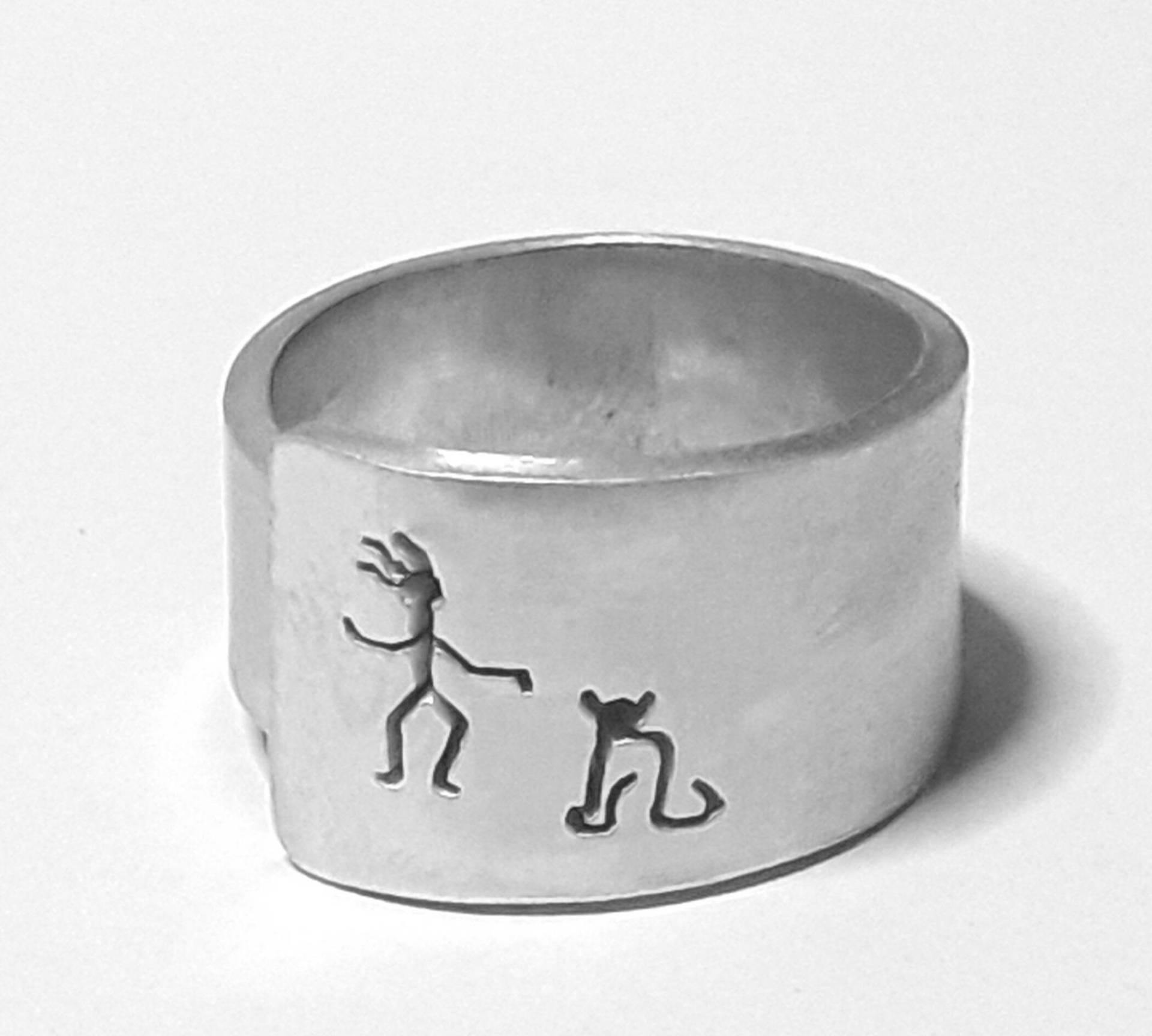 Offene Aluminium Ring Mit Ihnen Und Der Katze Benutzerdefinierten Text von 13AlGioielli