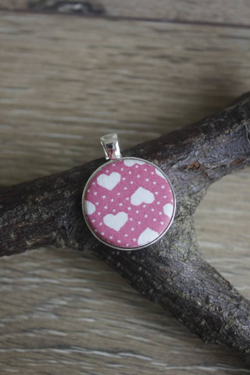 Rosa Herz-Anhänger, Herz Druck, Geschenk, Halskette, Schmuck, Rosa Herz, Valentines Geschenk Für Ihr Mini-Herz von 13DaisyChains