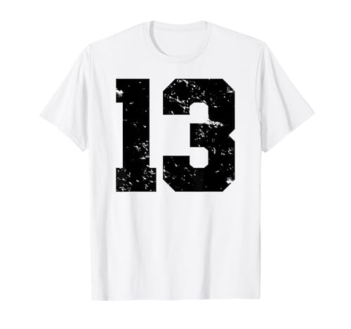 13, Nummer 13, 13 Jahre alte Jungen und Mädchen 13. Geburtstag T-Shirt 13, Nummer 13, 13 Jahre alte Jungen und Mädchen 13. Geburtstag T-Shirt von 13th Birthday Gifts by Art Like Wow