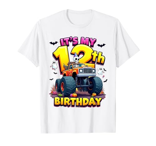 It's My 13th Birthday Boy Skeleton Monster Truck Halloween T-Shirt von 13th Birthday Monster Truck Costume