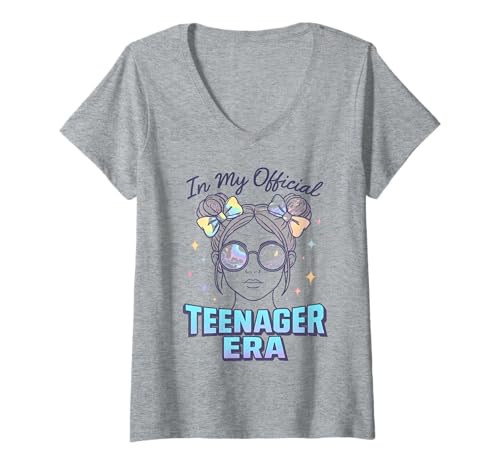 Damen In My Official Teenager Era – 13. Geburtstag T-Shirt mit V-Ausschnitt von 13th Birthday Quotes & Gifts