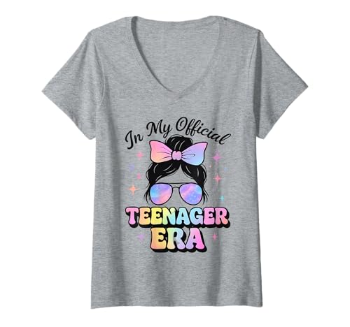 Damen In My Official Teenager Era – 13. Geburtstag T-Shirt mit V-Ausschnitt von 13th Birthday Quotes & Gifts