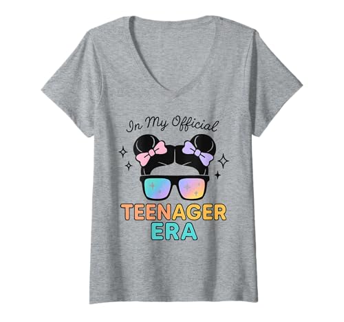 Damen In My Official Teenager Era – 13. Geburtstag T-Shirt mit V-Ausschnitt von 13th Birthday Quotes & Gifts