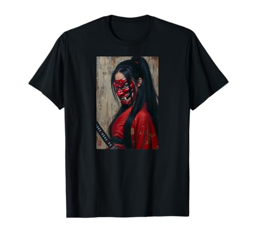 Demon Spirit Samurai Woman Hidden Beauty Oni Maske T-Shirt von 13th Titan