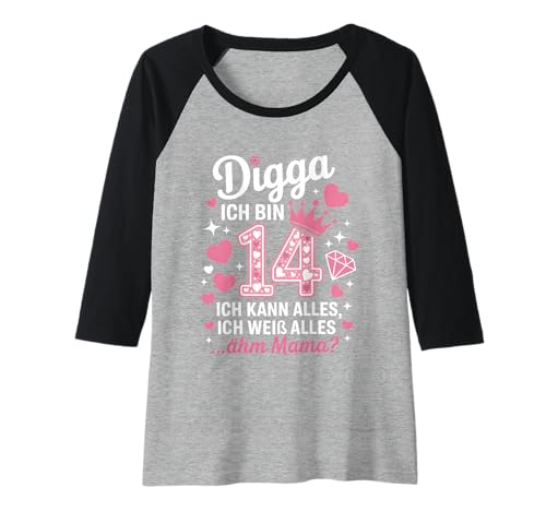 Damen Digga Ich Bin 14 Ich Weiß Alles 14 Geburtstags Party Raglan Damen Digga Ich Bin 14 Ich Weiß Alles 14 Geburtstags Party Raglan von 14 Geburtstag 14 Jahre Alt