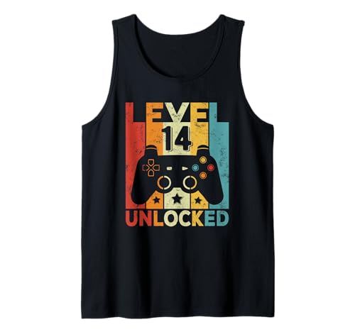 14 Geburtstag Junge Mädchen 14 Jahre Gaming Controller Gamer Tank Top von 14 Geburtstag Junge Mädchen 14 Jahre Gamer Shirt
