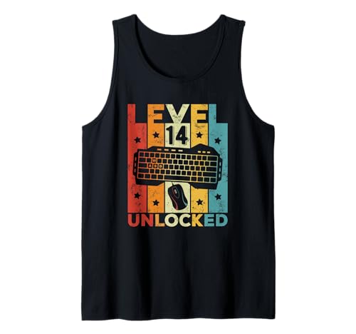 14 Geburtstag Junge Mädchen 14 Jahre Gaming Tastatur Gamer Tank Top von 14 Geburtstag Junge Mädchen 14 Jahre Gamer Shirt