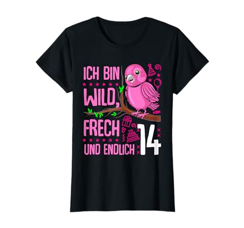 Ich bin wild frech und endlich 14 jahre 14 geburtstag mädchen T-Shirt von 14 Geburtstag Mädchen Geschenk 14 Jahre Geburtstag