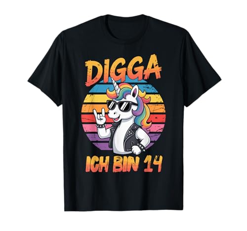 14. Geburtstag Mädchen Geschenk Einhorn 14 Jahre Deko Lustig T-Shirt von 14. Geburtstag Geschenk Mädchen Geschenkidee