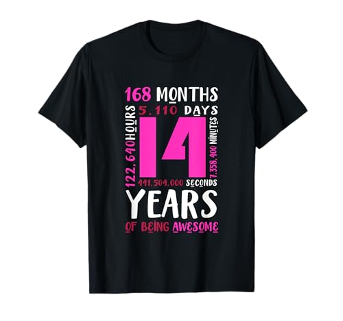 14. Geburtstag T-Shirt Mädchen Tochter Nichte Geschenke 14 T-Shirt von 14. Geburtstag Jungen Mädchen Mädchen Alter 14