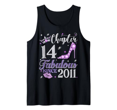 Chapter 14 Fabulous Since 2011 14. Geburtstag Damen Tank Top von 14th Birthday Girl Women Lady Sweet Gift