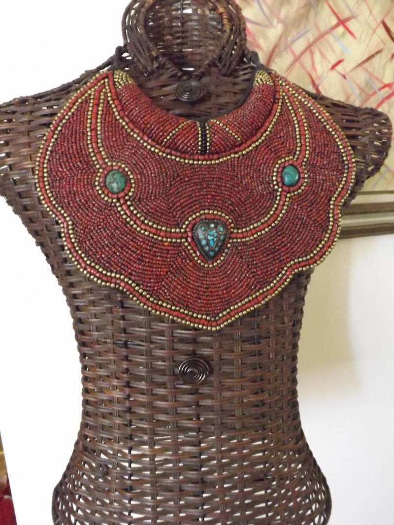Preisreduziert Tibet Perlenkragen "Brustpanzer" von 14thStreetVintage