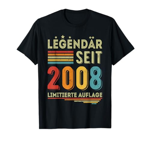 17 Geburtstag Junge Mädchen 17 Jahre alt Legendär seit 2008 T-Shirt 17 Geburtstag Junge Mädchen 17 Jahre alt Legendär seit 2008 T-Shirt von 17 Geburtstag T-Shirt Geschenke Junge Mädchen