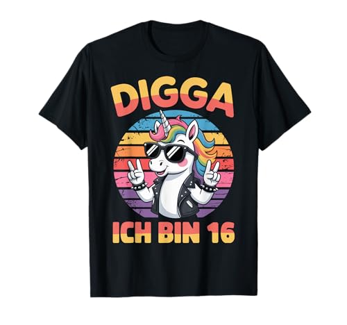 16. Geburtstag Mädchen Geschenk Einhorn 16 Jahre Deko Lustig T-Shirt von 16. Geburtstag Geschenk Junge Geschenkidee