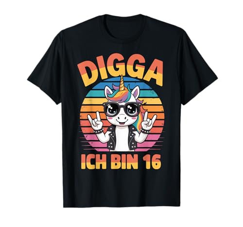 16. Geburtstag Mädchen Geschenk Einhorn 16 Jahre Deko Lustig T-Shirt von 16. Geburtstag Geschenk Junge Geschenkidee