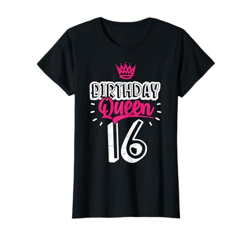 16. Geburtstag Mädchen süßes Birthday Queen Krone Teenager T-Shirt 16. Geburtstag Mädchen süßes Birthday Queen Krone Teenager T-Shirt von 16. Geburtstag Mädchen 16 Jahre süße Ouftits