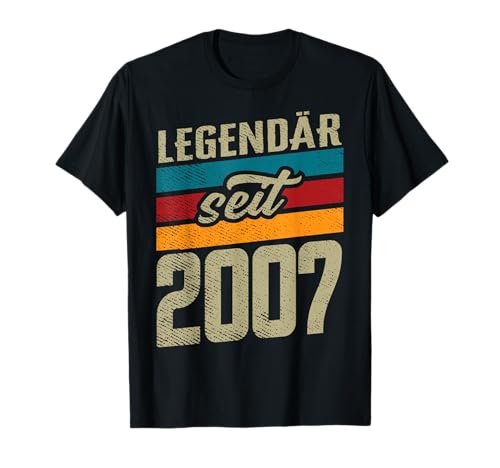 18. Geburtstag Junge Mädchen 18 Jahre 2007 Lustig Geschenk T-Shirt von Geburtstagsgeschenk Damen Herren 2007 Geschenkidee