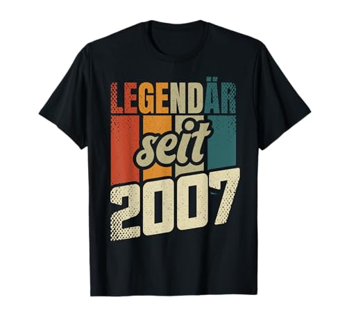 18. Geburtstag Junge Mädchen 18 Jahre 2007 Lustig Geschenk T-Shirt von Geburtstagsgeschenk Damen Herren 2007 Geschenkidee