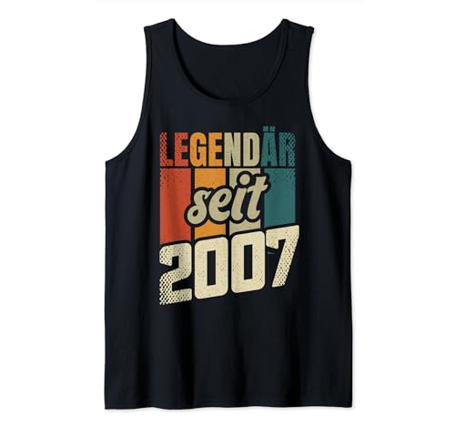 17. Geburtstag Junge Mädchen 17 Jahre 2007 Lustig Geschenk Tank Top von Geburtstagsgeschenk Damen Herren 2007 Geschenkidee