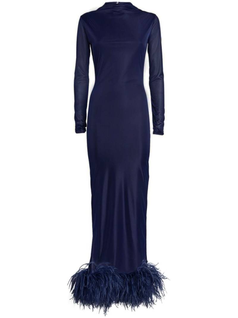 16Arlington Luna Abendkleid mit Federbesatz - Blau von 16Arlington