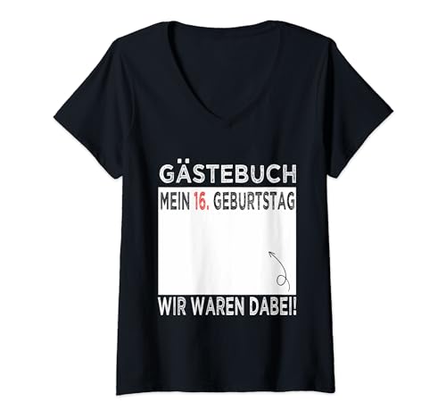 Damen 16. Geburtstag Junge Mädchen 16 Jahre 2008 Lustiger Geburtstag T-Shirt mit V-Ausschnitt von 16th Birthday Boy Girl 16 Years 2008 Funny