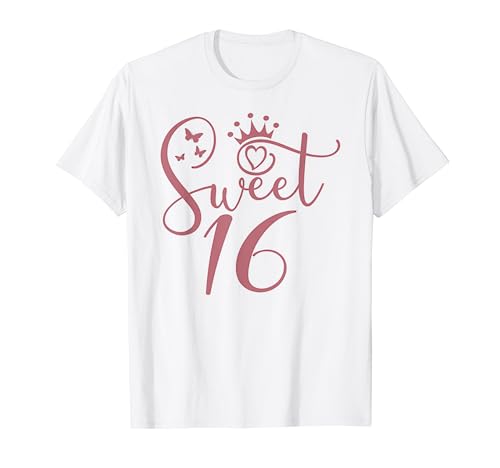 Sweet 16 für Mädchen und Frauen, 16. Geburtstag T-Shirt von 16th Birthday Gifts For Girls by Art Like Wow