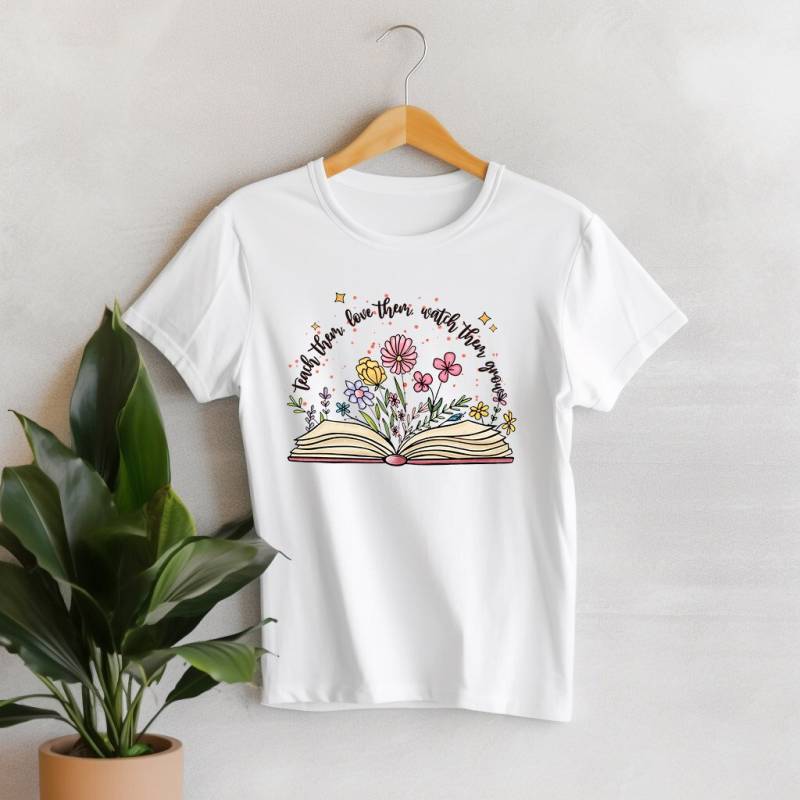Lehren Sie Sie Lieben Saum Beobachten Wachsen Shirt, Buch T-Shirt, Buch-Liebhaber-T-Shirt, Blumenbuch-Shirt, Blumen-Shirt, Leset-Shirt von 16thJanuaryShop