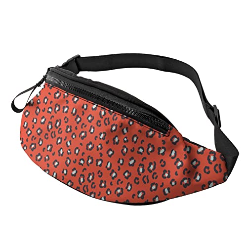 Hüfttaschen Roter Tier-Geparden-Druck, Damen Bauchtasche Mode Handytasche Tasche Verstellbarer Sport Hüfttasche Für Spazieren Damen Sport 14X35Cm von 177