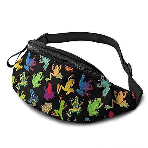 Schultertaschen Bunte Laubfrösche, Waist Fanny Pack Atmungsaktiv Umhängetaschen Verstellbarer Gürteltasche Für Fahrrad Herren Camping 14X35Cm von 177