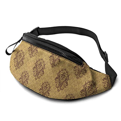 Sporttasche Goldene Blume Nahtlos, Damen Brustbeutel Große Kapazität Hüfttasche Stylisch Waist Fanny Pack Für Damen Camping Hundetraining 14X35Cm von 177