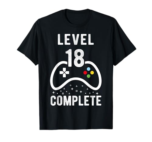 Geburtstag Männer 18 Jahre Shirt Gamer Level 18 Complete T-Shirt von 18 Geburtstag Männer Shirt Gamer Level 18 Complete