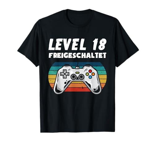Level 18 Jahre Gamer Geburtstag Geschenkeidee Junge Mädchen T-Shirt von BK 18 Geburtstag Shirts Junge Mädchen Geschenke