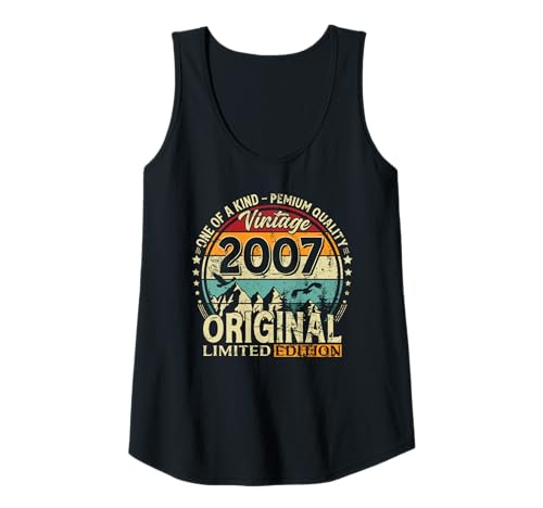 Damen 18. Geburtstag Mann Frau 18 Jahre Vintage 2007 Deko Lustig Tank Top von 18 Jahre Mann Frau Damen Herren Geburtstag