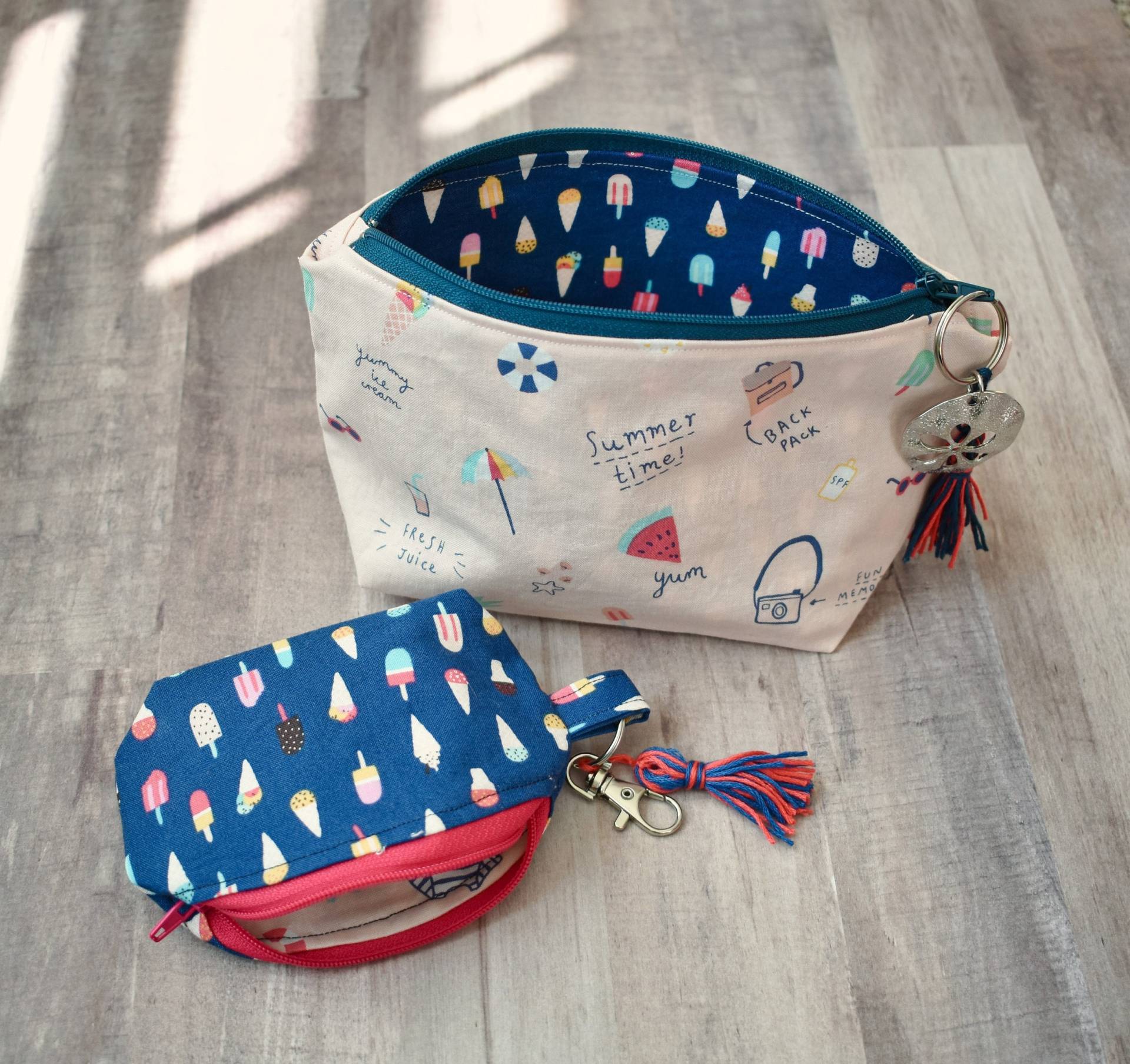 strand-Reißverschluss-Beutel-Set, Sommer-Tasche-Set, Schlüsselanhänger Beutel strand-Reißverschluss-Beutel-Set, Sommer-Tasche-Set, Schlüsselanhänger Beutel von 1824Market
