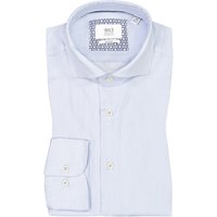 1863 by Eterna Gestreiftes Baumwoll-Hemd mit Haifischkragen in 40XS von 1863 by Eterna