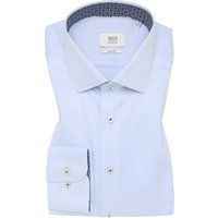 1863 by Eterna Unifarbenes Hemd in Vollzwirn-Qualität mit Ausputz, Slim Fit in 40XS von 1863 by Eterna