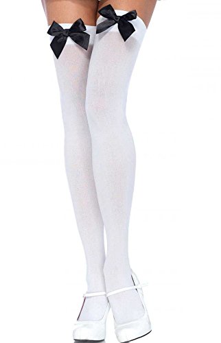 18MM Cosplay Strümpfe Overknee Kniestrümpfe Zofe Gothic Maid (Weiß/Schwarz) von 18MM