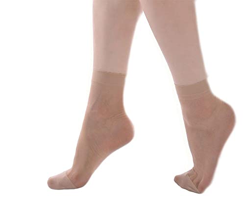 18MM Damen Söckchen Feinsöckchen Satin Sheers Füßlinge Sneakersocken (2 Paar) (Beige) von 18MM