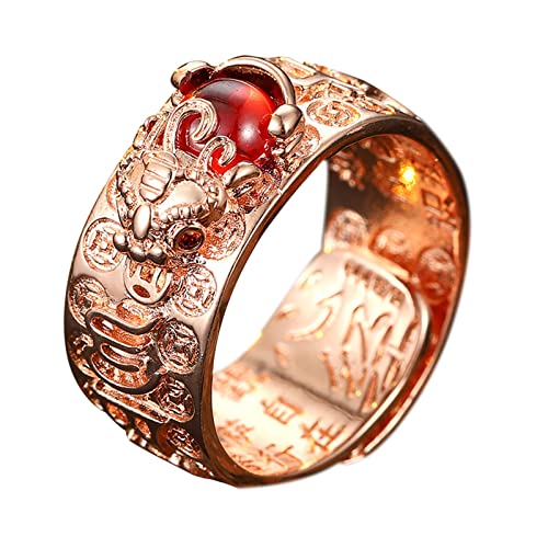 Damen Herren Vintage Skulptur Stretch Ringe Offen Verstellbares Band Halloween Edelstein Ring Perfekt für Halloween Kostüm Zubehör Ring für Teenager, B, Einheitsgröße von 1905