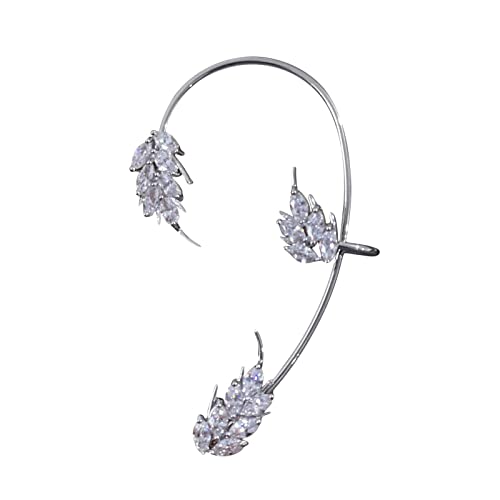 Flash Drill Weizenohren Ohrringe Feder Strass Ohrclip für Frauen Mädchen Kein Piercing Weizenohren Ohrclips Weizenohren Ohrringe Manschette Wrap Ohrringe für Frauen Ohrring Hoop, D, Einheitsgröße, von 1905