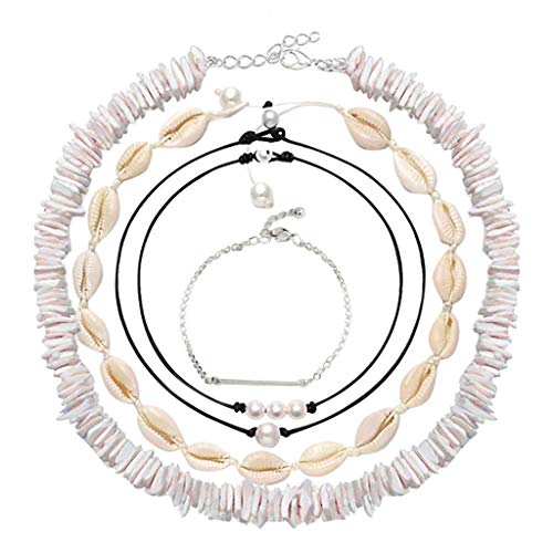 Frauen Halskette Perlen Hawaii Choker Halskette Choker Perle Muschel Muschel für Halsketten & Anhänger Halskette für Frauen, mehrfarbig, Einheitsgröße von 1905