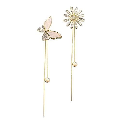 Gänseblümchen Schmetterling Ohrringe Baumeln Kette für Frauen Teen Mädchen Gänseblümchen Blumen Biene Asymmetrische Quaste Ohrringe Eardrop Große Ohrringe für Frauen, B, Einheitsgröße, Quaste von 1905