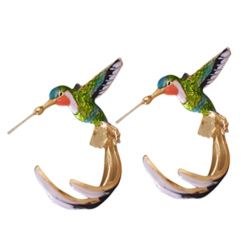 Kolibri Kreative und Tropfende Amerikanische Ohrringe Damen Europäische Form Niedliche Ohrringe Ohrringe Designer Ohrringe für Frauen, mehrfarbig, Einheitsgröße, Europäische von 1905