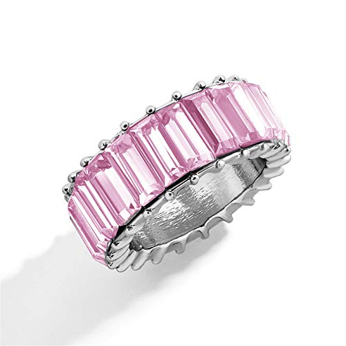 Ringe Schmuck Damen Exquis Vintage Geometrie Voll Geschenk Multicolor Bohrer Ringe Coole Ringe Männer, rose, 9 von 1905