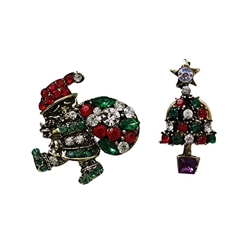 Strass Pin Set Stil Pins Bäume Pins für Weihnachten Dekorationen Brosche Kristall Glocken Schmuck Schneemann Weihnachten Brosche Damen und Broschen, g, Einheitsgröße, Brosche,Klassisch,Strass von 1905