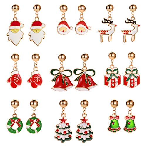 Weihnachts-Legierung Ohrringe Urlaub Schmuck Geschenke für Frauen, Mädchen Titan Creolen, D, Einheitsgröße, Creolen von 1905