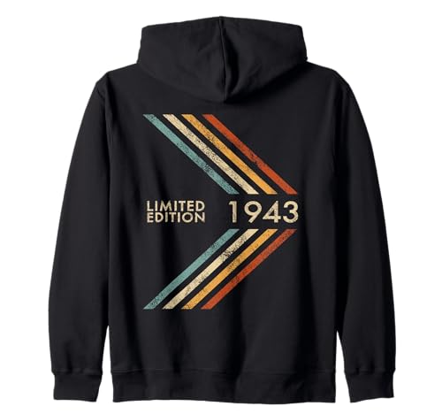 Geburtstag 1943 Limited Edition Herren Damen Vintage Style Kapuzenjacke von 1943 Limited Edition Sport Vintage Style Birthday